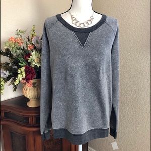 NY Apparel Gray Distressed Look Sweatshirt